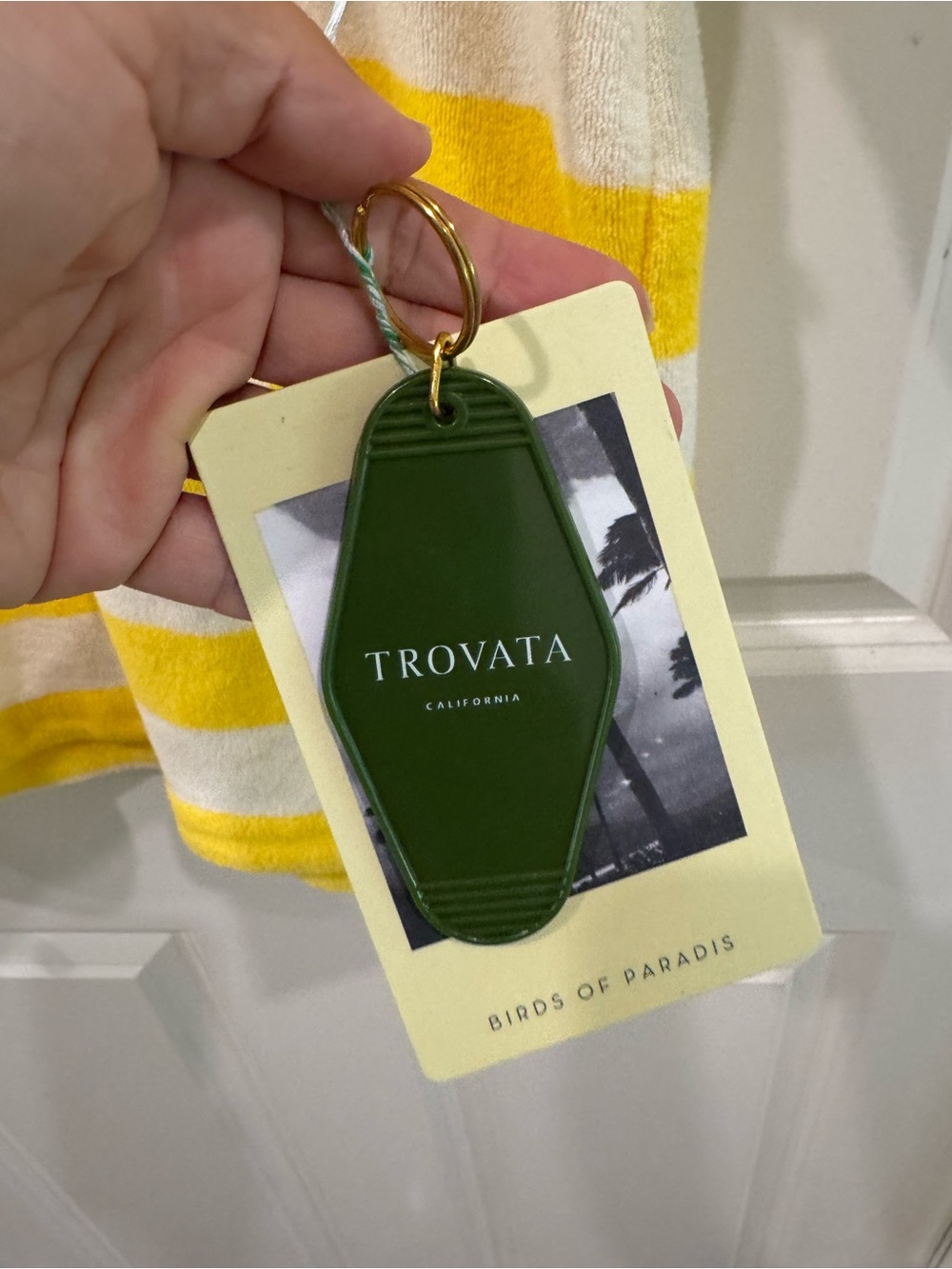 Trovata Bird of Paradis Terry Yellow and White Striped Polo medium $228 - Picture 6 of 8